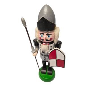 7 Inch Wooden Nutcracker Soldier Figure Made In Taiwan Vintage Holiday Decor